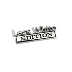 2 PCS Car Metal Leaf Board Label Less White Edition Modified Body Labeling, Less White