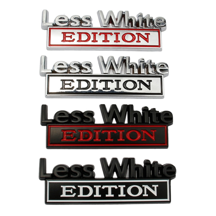 2 PCS Car Metal Leaf Board Label Less White Edition Modified Body Labeling, Less White