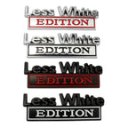 2 PCS Car Metal Leaf Board Label Less White Edition Modified Body Labeling, Less White