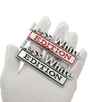 2 PCS Car Metal Leaf Board Label Less White Edition Modified Body Labeling, Less White