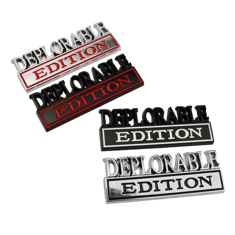 2 PCS Car Modified Metal Car Standard DEPLORABLE Edition Car Stickers, DEPLORABLE