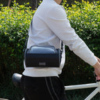 Outdoor Sports Bicycle Bag Front Beam Bag Bicycle Head Bag Large Capacity Touch Screen Waterproof Cylindrical Riding Bag, 22cm x 12.5cm