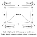 Shade Sail 304 Stainless Steel Accessories Outdoor Shade Flower Basket Screws Diamond Door Buckle, 18 PCS / M5 Set
