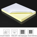 100 Sheets A4 Non-Adhesive Print Paper Blank Writing Adhesive Laser Inkjet Print Label Paper, Glossy, Matte