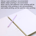 100 Sheets A4 Non-Adhesive Print Paper Blank Writing Adhesive Laser Inkjet Print Label Paper, Glossy, Matte