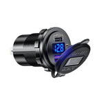 12V Modified Car USB Charger With Voltage Display PD QC3.0 Socket, With Terminal Blue Light, With Terminal Red Light, With Terminal Green Light, With 60cm Line Blue Light, With 60cm Line Red Light, With 60cm Line Green Light