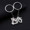 10 Pairs Metal Love Word Couple Keychain Pendant, Love Word Couple Keychain