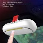 Car Glasses Case Multi-Function Automobile Inner Visor Storage Card, Back Single Snap Black, Back Single Snap White