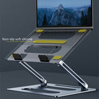 Oatsbasf Z08 Metal Notebook Support Adjustable Desktop Increase Notebook Stand, Silver, Gray