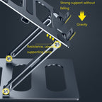 Oatsbasf Z08 Metal Notebook Support Adjustable Desktop Increase Notebook Stand, Silver, Gray