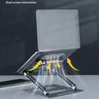 Oatsbasf Z08 Metal Notebook Support Adjustable Desktop Increase Notebook Stand, Silver, Gray