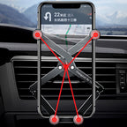 Oatsbasf 02750 Gravity Car Mobile Phone Holder In-car Navigation Buckle Bracket Air Outlet Bracket, Black, Silver, Red