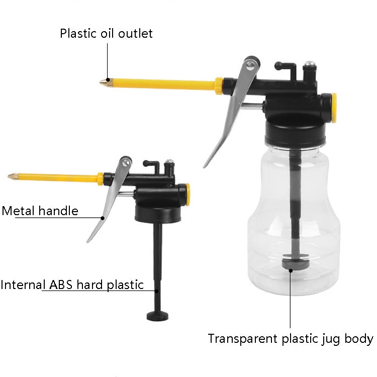 4 PCS CY-0085 Home Long Mouth Injection Device Machine Oil Pot Manual Lubrication Gear Oil Filler, Style:, Transparent 250ml, Metal 300ml, Metal 500ml