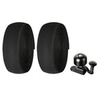 WEST BIKING YP1602782 Bicycle Bells With Supernouncing EVA Back Rubber Band Bell Combination Set, Black Tape + Black Bell, Red Tape + Black Bell, Colored Tape + Black Bell, White Black Gray Tape + Black Bell