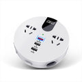 QC3.0 Car 12V 24V To 110V 220V Multi-function Inverter, White Round, Black Round