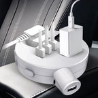 QC3.0 Car 12V 24V To 110V 220V Multi-function Inverter, White Round, Black Round