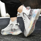 1925 Flying Knit Breathable High-Top Sports Men Shoes Clunky Sneaker, 39, 44, 45, 46