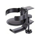 Rotating Cup Holder Headphone Holder Internet Cafe Monitor Headphone Hanger, Black, Moonlight Silver