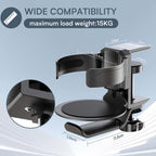 Rotating Cup Holder Headphone Holder Internet Cafe Monitor Headphone Hanger, Black, Moonlight Silver