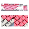 104-Keys Two-Color Mold Transparent PBT Keycap Mechanical Keyboard, Pink White, Blue Purple, Dark Grey, White Pink, Purple Blue, Gray Black, Silver
