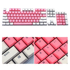 104-Keys Two-Color Mold Transparent PBT Keycap Mechanical Keyboard, Pink White, Blue Purple, Dark Grey, White Pink, Purple Blue, Gray Black, Silver