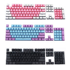 104-Keys Two-Color Mold Transparent PBT Keycap Mechanical Keyboard, Pink White, Blue Purple, Dark Grey, White Pink, Purple Blue, Gray Black, Silver