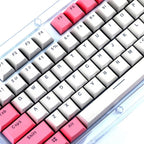 104-Keys Two-Color Mold Transparent PBT Keycap Mechanical Keyboard, Pink White, Blue Purple, Dark Grey, White Pink, Purple Blue, Gray Black, Silver