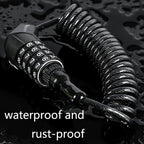 WEST BIKING YP0705063 Bicycle Lock Motorcycle Helmet Lock Anti-Theft Password Cable Lock, WEST BIKING YP0705063