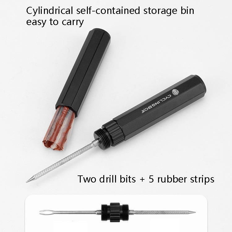 CYCLINGBOX Bicycle Repair Tool Portable Emergency Tire Strip Maintenance Tire Rod, Black, Titanium Color