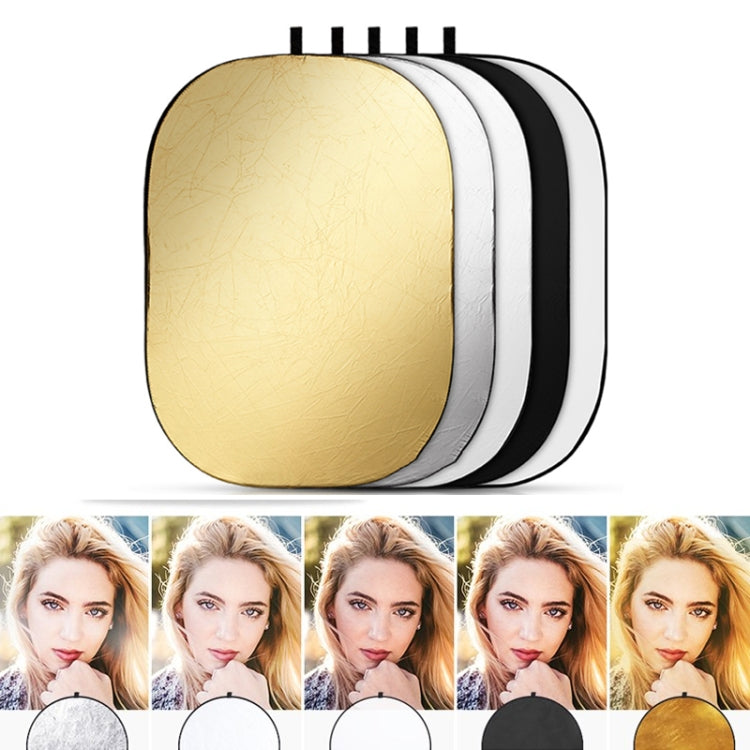 90 x 120cm 5-in-1 Silver / Soft / Gold / White / Black Folding Photo Studio Reflector Board, 5 in 1 90 x 120cm