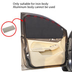 4 PCS Net Yarn Magnetic Suction Type Car Sunshade Curtain, Front Row Arc, Back Row Square, Thick Front Row Arc, Thick Back Row Square