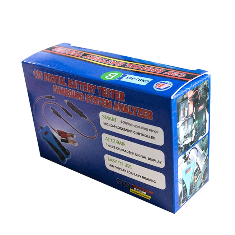 805A 12V Three-In-One Battery Tester Digital Display Tester, Blue, 12V