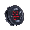 2 In 1 Modified Car Double Digital Voltage Current Table Measuring Instrument, Red Light, Blue Light, Green Light