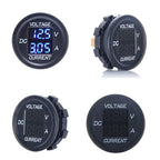 2 In 1 Modified Car Double Digital Voltage Current Table Measuring Instrument, Red Light, Blue Light, Green Light