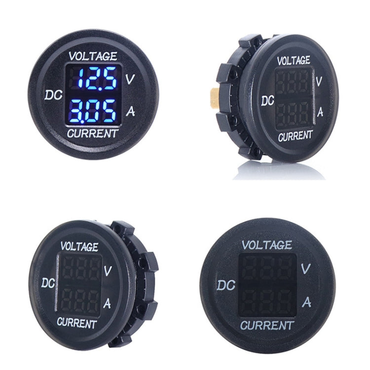 2 In 1 Modified Car Double Digital Voltage Current Table Measuring Instrument, Red Light, Blue Light, Green Light