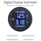 2 In 1 Modified Car Double Digital Voltage Current Table Measuring Instrument, Red Light, Blue Light, Green Light