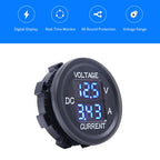 2 In 1 Modified Car Double Digital Voltage Current Table Measuring Instrument, Red Light, Blue Light, Green Light