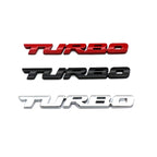 8 PCS Car Alloy Modified Turbocharged TURBO Metal Car Sticker Sports Body Sticker Car Tail Label Side Decoration Sticker, Large 12 X 1.4cm, Small 10 X 1cm