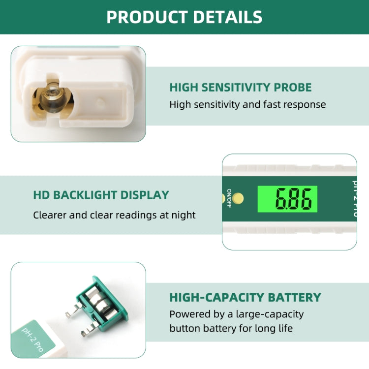 PH-2 Pro Litmus Tester Litmus Test Paper Color Change PH Meter Water Quality Meter