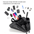 WILD MAN ES19 Bicycle EVA Hard Shell Triangle Bag Mountain Bike Front Beam Bag, ES19 (Black)