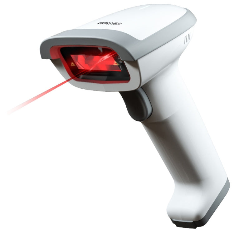 Deli 14881S Handheld Scanner Supermarket Express Single Wireless Scanner, White, Black