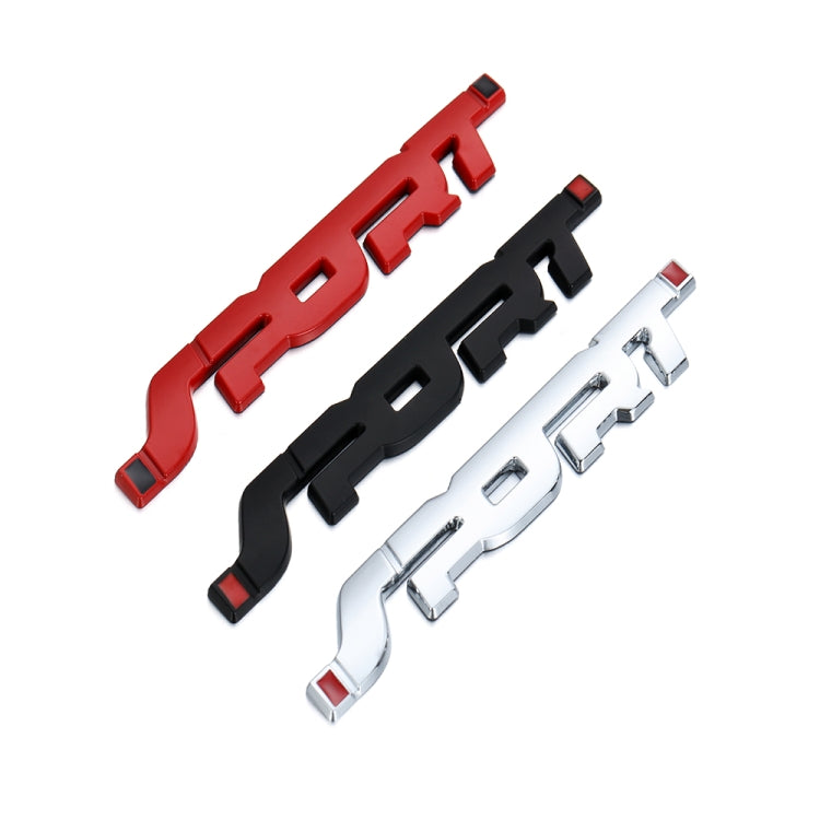 6 PCS  Metal 3D Stereo Car Sticker Modified Sport Tail Sticker Body Sticker, Silver, Black, Red