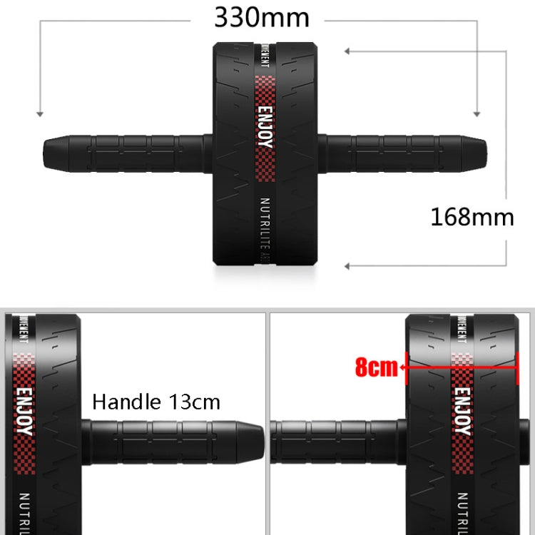 Household Fitness Equipment Abdominal Curl Roller Abdominal Muscle Wheel With Kneeling Pad, Two-wheel Black, Two-wheel Red Black, Three-wheel Red Black