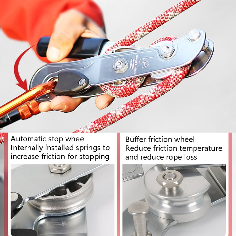 XINDA XD8604 Outdoor Hand Control Climbing Stop Descender Rappelling Descender, XINDA XD8604 (Blue), XINDA XD8604 (Silver)