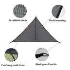 Outdoor Multi-person Hammock Large Sky Tree Tent Aerial Camping Hammock Triangle Hammock,, 2.9m Black