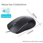 Rapoo N1600 1000 DPI 3 Keys Office Business Silent Wired Mouse, Cable Length: 1.5m