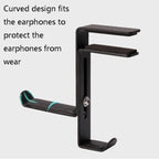 JD039 Metal Clip Earphone Holder Desktop Headset Hook, White, Black
