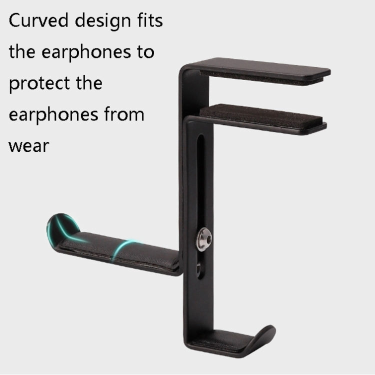 JD039 Metal Clip Earphone Holder Desktop Headset Hook, White, Black