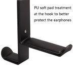 JD039 Metal Clip Earphone Holder Desktop Headset Hook, White, Black