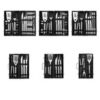 Barbecue Combination Tool Set Aluminum Box Stainless Steel Grill Set, 3 in 1, 5 in 1 A, 5 in 1 B, 10 in 1, 18 in 1, 26 in 1